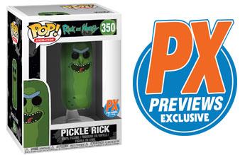 Limbless Pickle Rick Funko Pop! is a PREVIEWS Exclusive