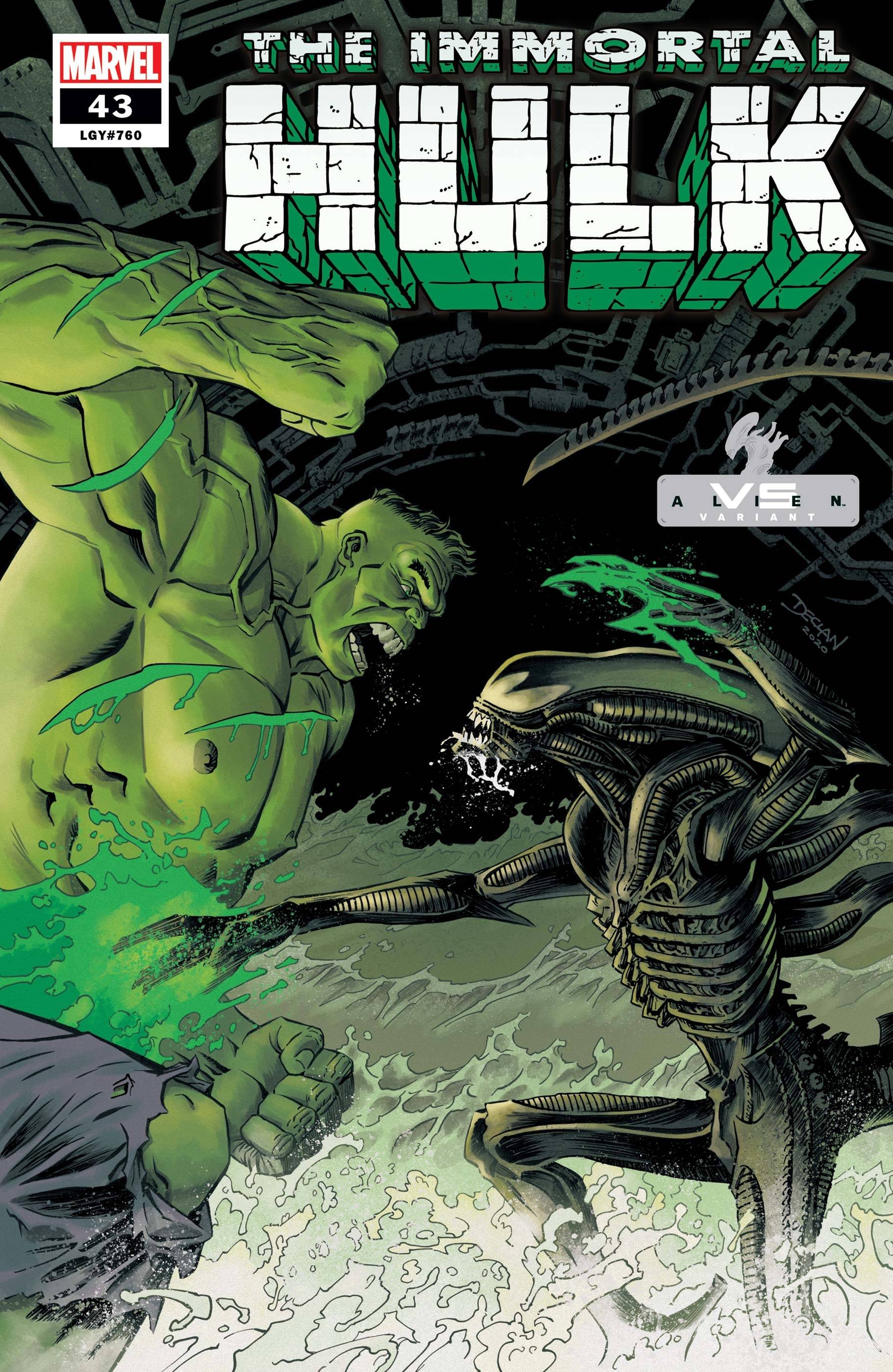 NOV200543 IMMORTAL HULK 43 SHALVEY MARVEL VS ALIEN VAR Previews World