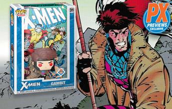 Gambit Powers Up for New PREVIEWS Exclusive Funko Marvel X-Men Gatefold Comic Cover POP!