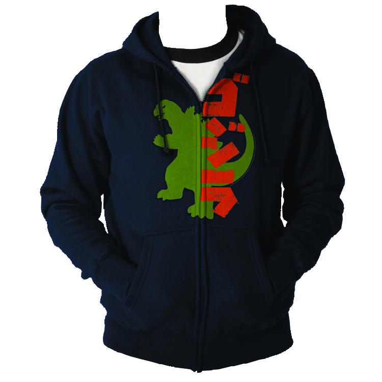 godzilla zip up hoodie