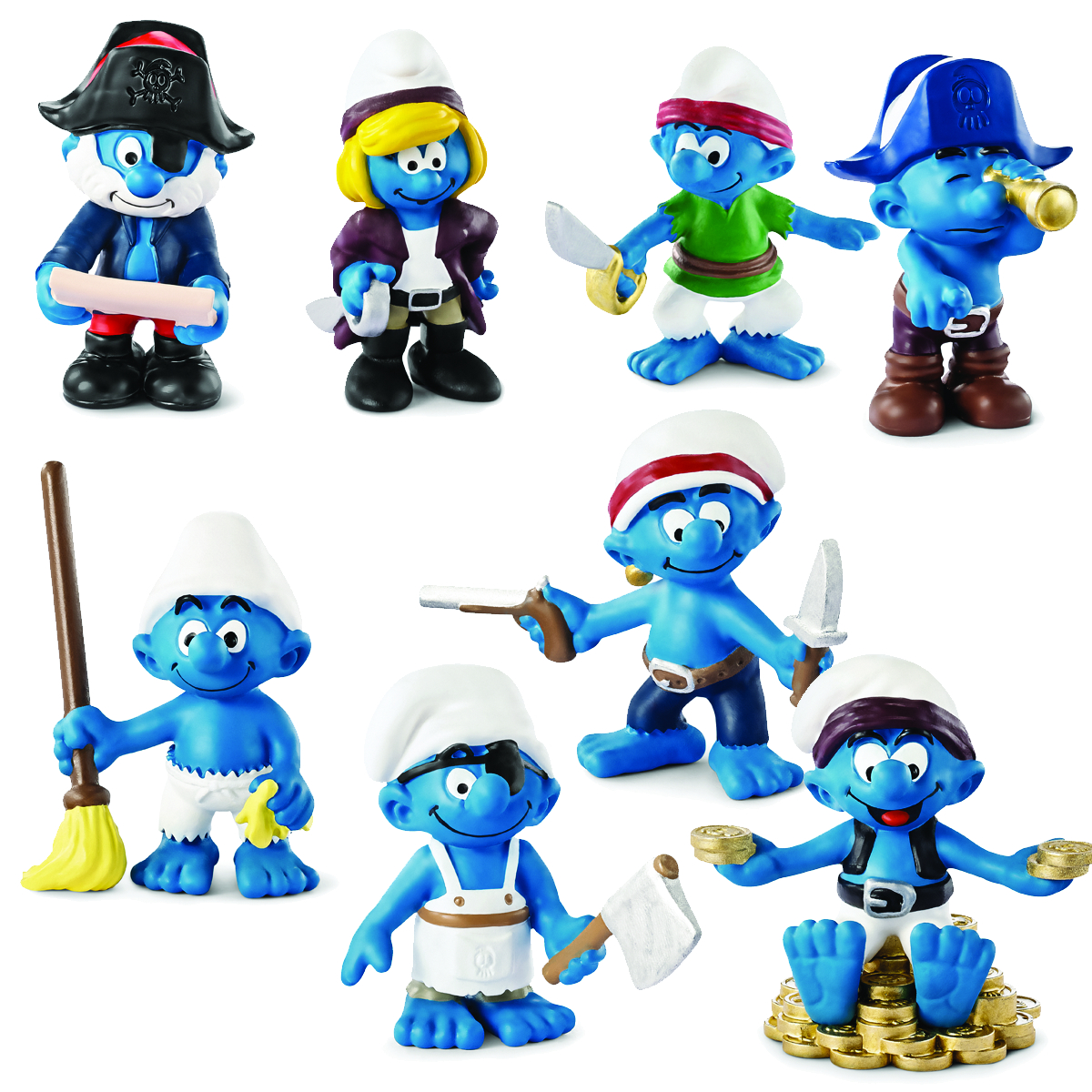 NOV142697 - SMURF PIRATES PVC FIGURE ASST 36CT COUNTER TOP DISPLAY ...