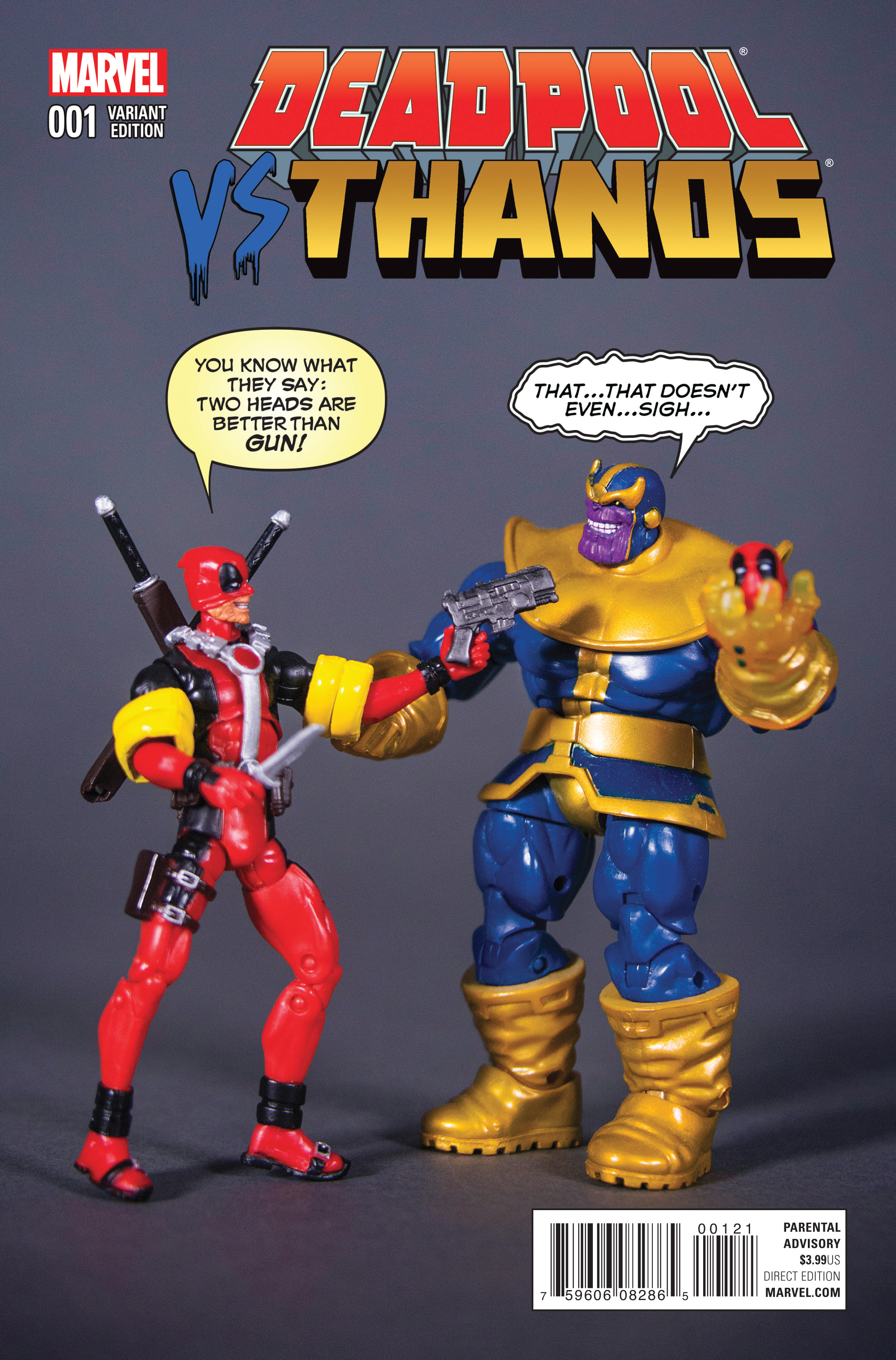 Jul150790 Deadpool Vs Thanos 1 Of 4 Action Figure Var