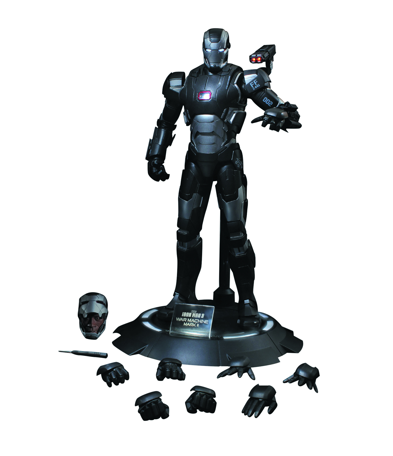 Iron Man 3 Movie War Machine Mark 2 Raw Version 14 Scale Super Alloy Die Cast Metal Light Up Collectible Action Figure