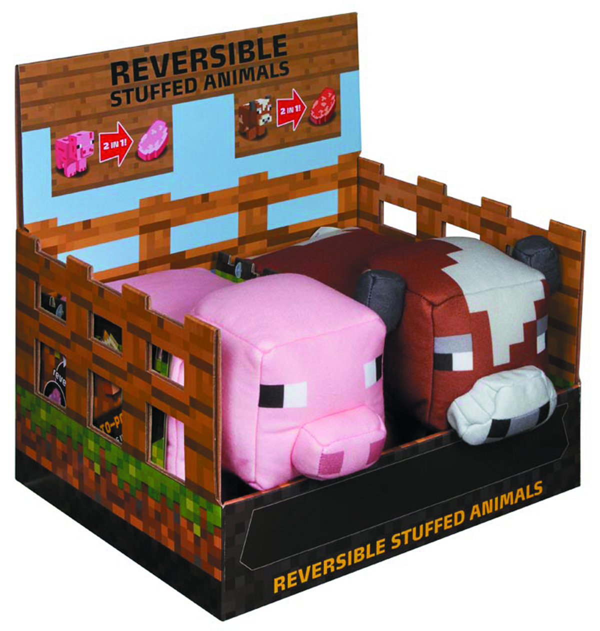 SEP158163 - MINECRAFT REVERSIBLE ANIMAL PLUSH ASST - Previews World