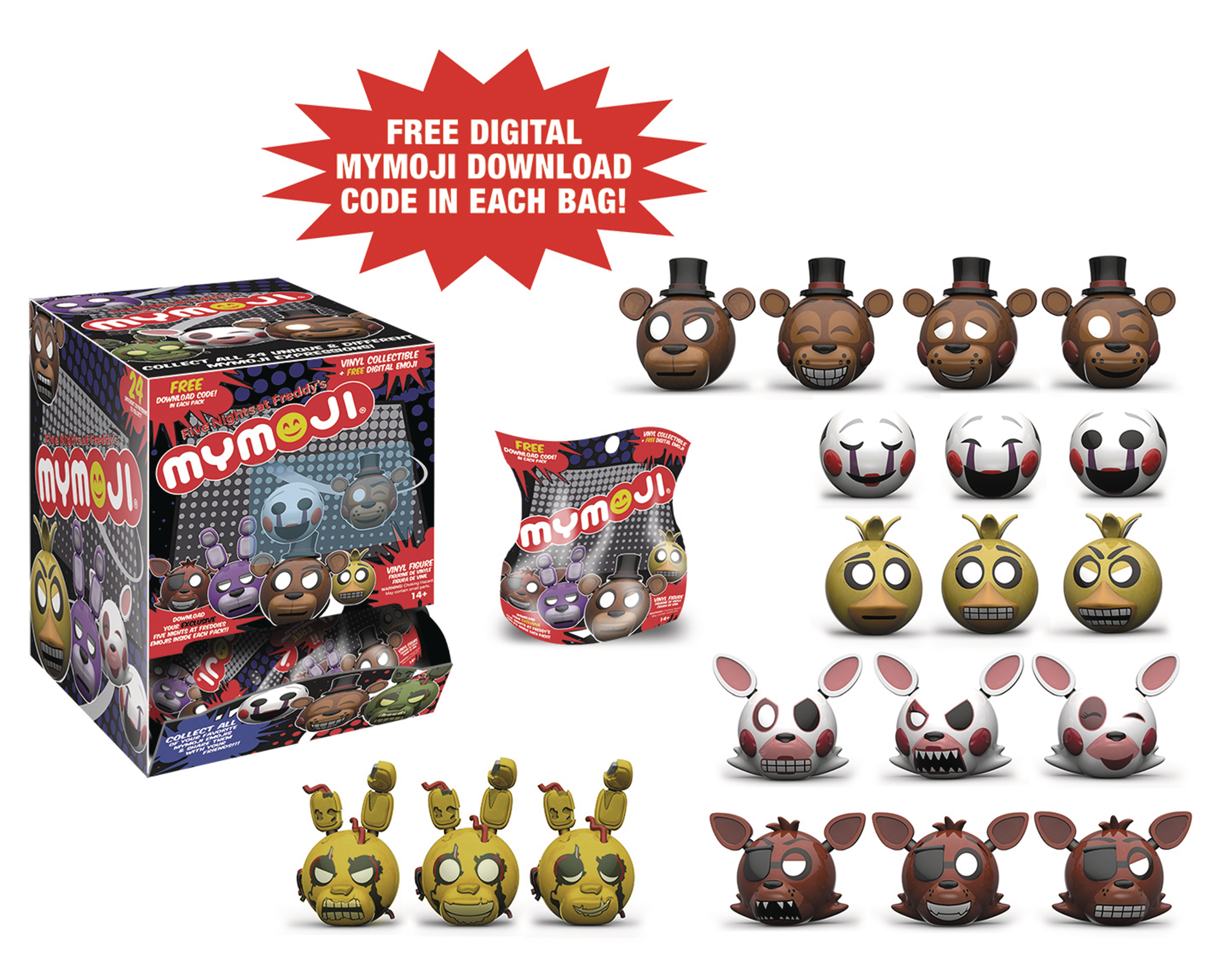 FEB168784 - MYMOJI FIVE NIGHTS AT FREDDYS SERIES 1 24 PC 