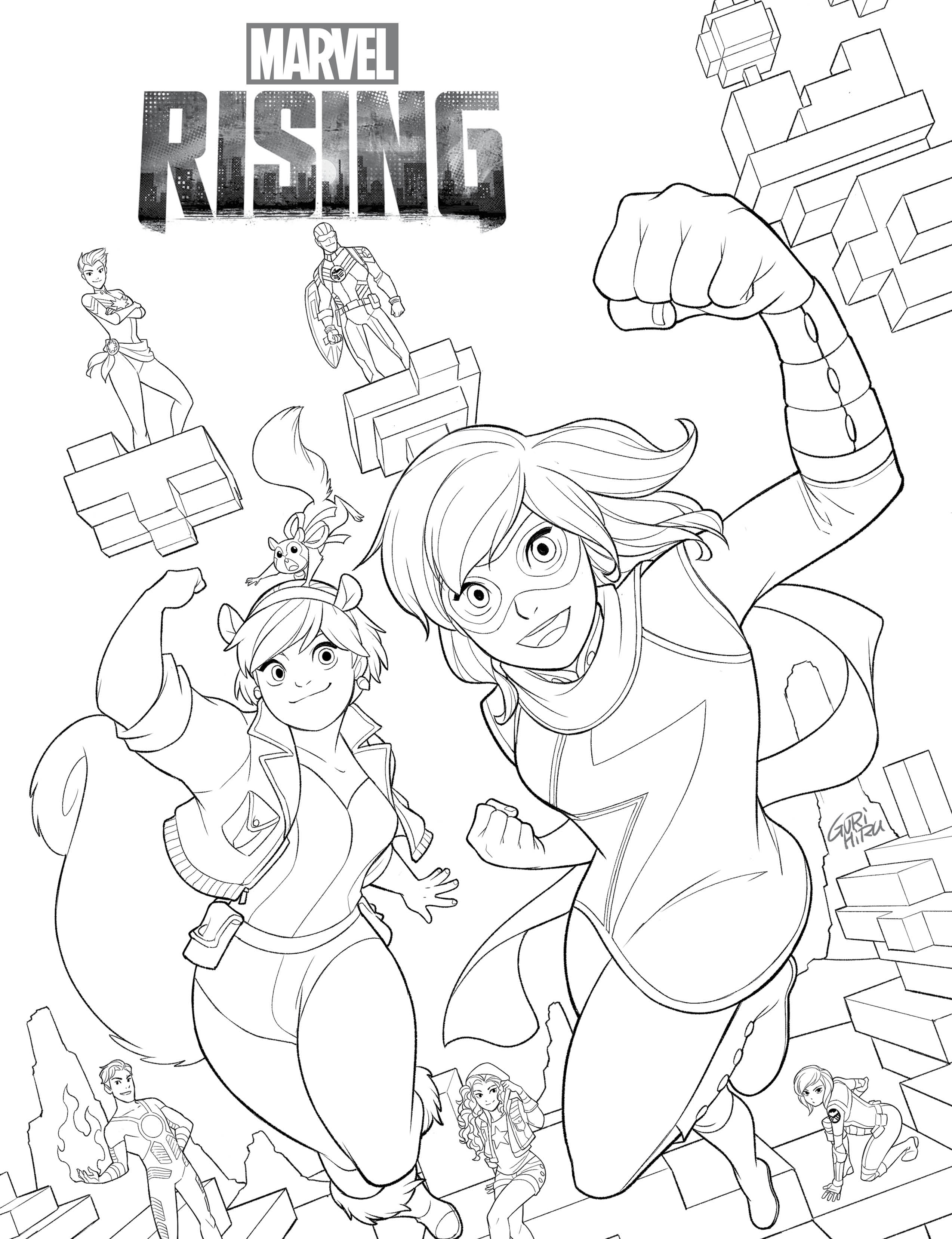 MAR188501 - FATHERS DAY 2018 MARVEL RISING COLORING POSTER (BUNDLE OF