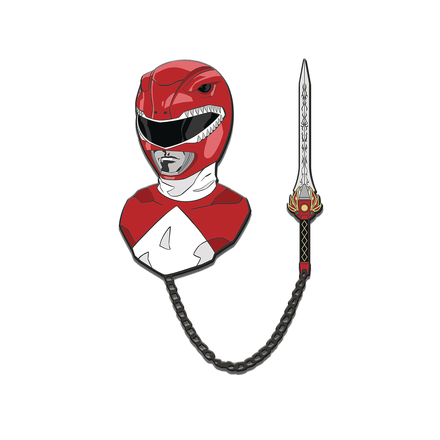 FEB208102 - POWER RANGERS RED RANGER ENAMEL PIN - Previews World