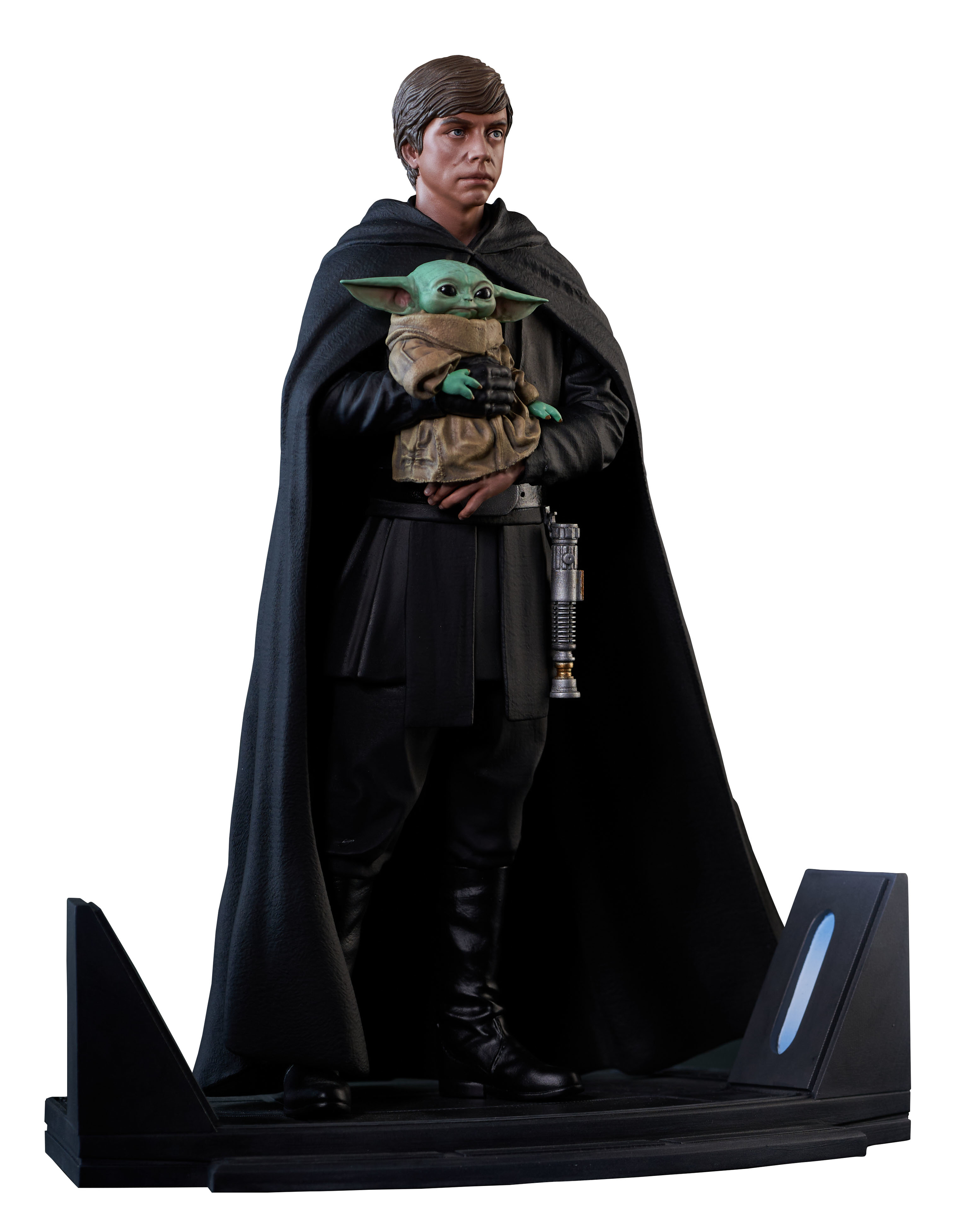 FEB222120 - STAR WARS PREMIER COLLECTION MANDALORIAN LUKE & GROGU STATUE -  Previews World