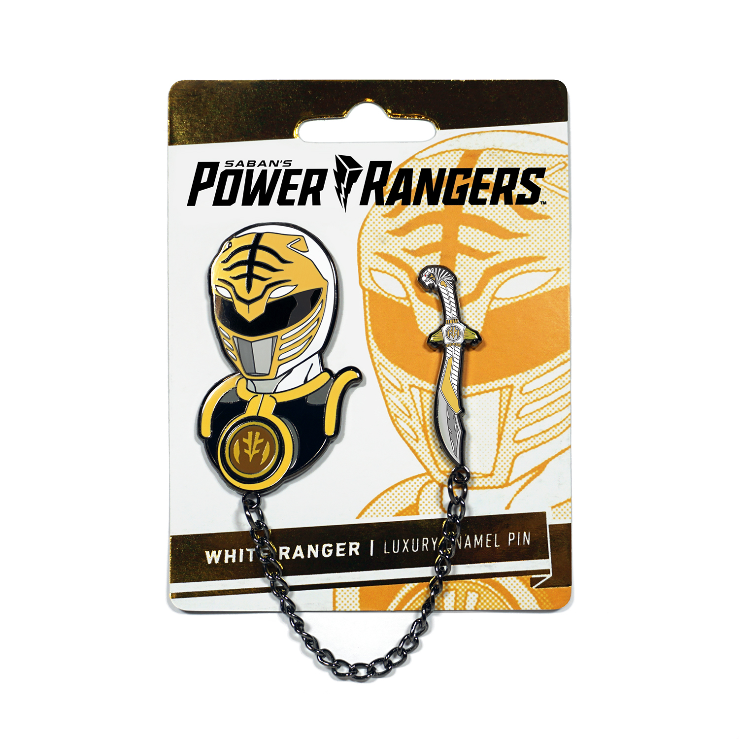 FEB208103 - POWER RANGERS WHITE RANGER ENAMEL PIN - Previews World