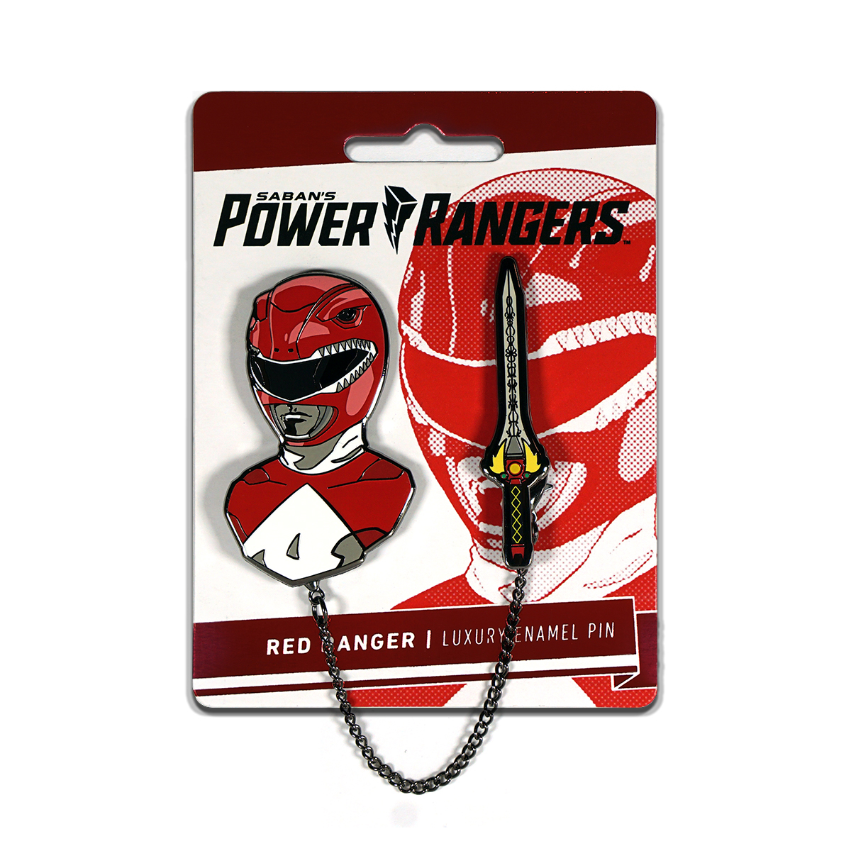 FEB208102 - POWER RANGERS RED RANGER ENAMEL PIN - Previews World