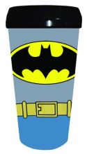 BATMAN UNIFORM 16OZ TRAVEL MUG W/LID