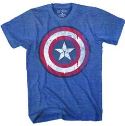 CAPTAIN AMERICA NEW SHIELD NAVY HEATHER T/S LG