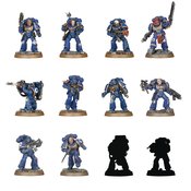 WARHAMMER 40K SPACE MARINE HERO SER 01 MDL KIT 24PC BMB DIS