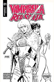 VAMPIRELLA RED SONJA #1 40 COPY ROMERO & BELLAIRE B&W INCV (