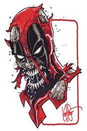 DF BLANK MARVEL ZOMBIES DEADPOOL SKETCH SGN RMRK HAESER