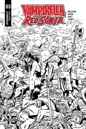 VAMPIRELLA RED SONJA #3 40 COPY ROMERO & BELLAIRE B&W INCV