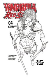 VAMPIRELLA RED SONJA #4 10 COPY MOSS B&W INCV