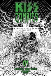 KISS ZOMBIES #1 11 COPY HAESER B&W FOC INCV