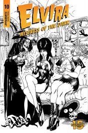 ELVIRA MISTRESS OF DARK #10 11 COPY CASTRO B&W FOC INCV (NET