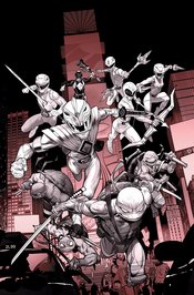 POWER RANGERS TEENAGE MUTANT NINJA TURTLES #1 UNLOCK B&W ED