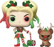 POP & BUDDY DC HOLIDAY HARLEY QUINN W/ HELPER VINYL FIG