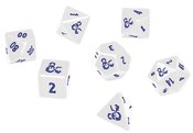 D&D RPG ICEWIND DALE HEAVY METAL POLY WHITE & BLUE DICE SET