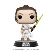 POP STAR WARS SWEP9 REY W/ YELLOW SABER VINYL FIG