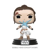POP STAR WARS SWEP9 REY W/2 LIGHT SABERS VINYL FIG