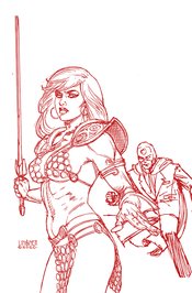 RED SONJA THE SUPERPOWERS #2 LINSNER CRIMSON RED ART VIRGIN