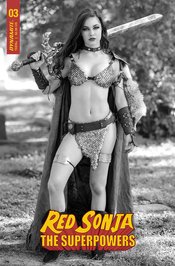 RED SONJA THE SUPERPOWERS #3 COSPLAY B&W PREMIUM FOC BONUS V