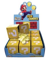 SUPER MARIO BROS QUESTION MARK COIN CANDY TIN 12CT DIS