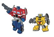 TRANSFORMERS OPTIMUS PRIME X BUMBLEBEE RETRO PIN SET