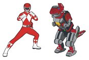 POWER RANGERS RED RANGER X TYRANNOSAURUS ZORD PIN SET (APR21