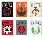 STAR WARS LOGOS 18PC FLAT MAGNET ASST