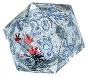 SNOW GLOBE 22MM SHARP D20 SILVER INK & GLITTER RED FLAKES (A