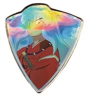 INUYASHA RAINBOW HOLO FOIL CREST PIN