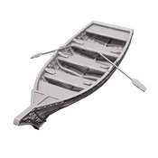 WIZKIDS DEEP CUTS UNPAINTED MINIS ROWBOAT & OARS