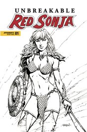 UNBREAKABLE RED SONJA #1 CVR D FINCH B&W