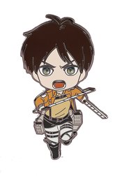 ATTACK ON TITAN EREN YEAGER NENDOROID PIN