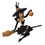 BETTIE PAGE MIDNIGHT RIDE WITCH ORNAMENT