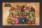 MARIO OLD PAPER FRAMED PRINT