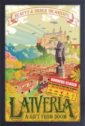 MARVEL HERO LANDS LATVERIA FRAMED PRINT