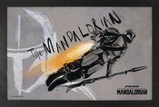 MANDALORIAN ROCKET FLY FRAMED PRINT