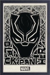 BLACK PANTHER LINOCUT FRAMED PRINT