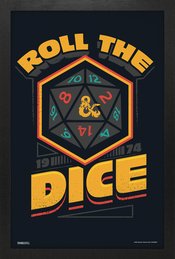 DUNGEONS & DRAGONS ROLL THE DICE FRAMED PRINT