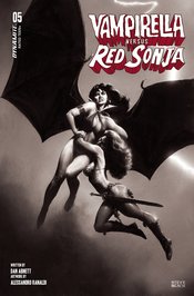 VAMPIRELLA VS RED SONJA #5 CVR N FOC 7 COPY BEACH B&W INCV