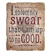 I SOLEMNLY SWEAR EMBOSSED METAL SIGN