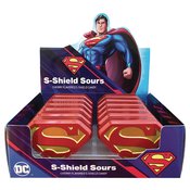 DC SUPERMAN S-SHIELD SOUR CANDY TIN 12PC DISPLAY