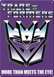 TRANSFORMERS DECEPTICON METAL SIGN (11.5 X 8.25)