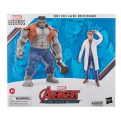 AVENGERS 60TH ANN LEG GREY HULK/BANNER 6IN AF 2PK CS  (